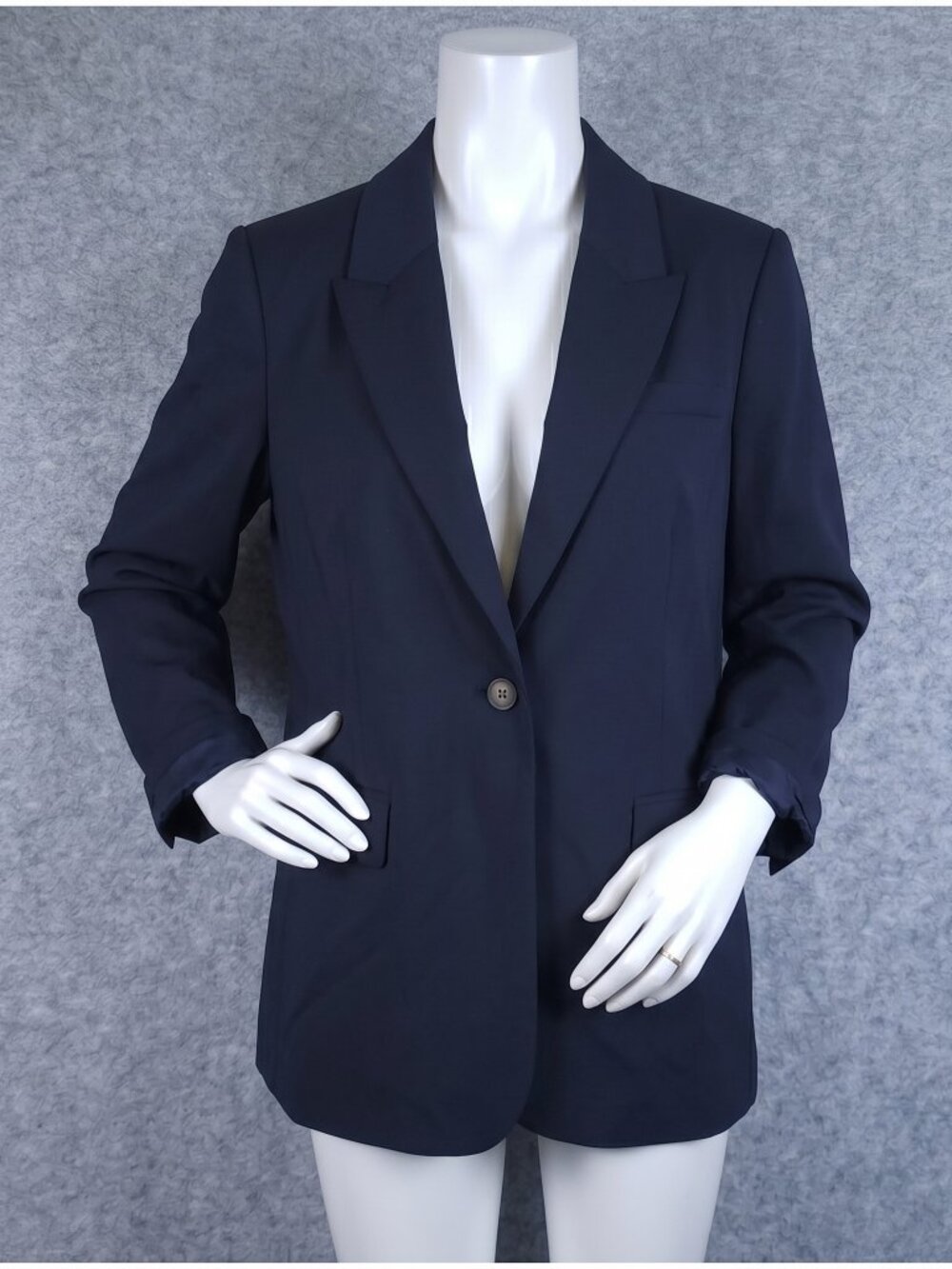 Boden Bloomsbury Wool Blend Blazer NEW Navy 14R Quiet Luxury Workwear Relaxed
